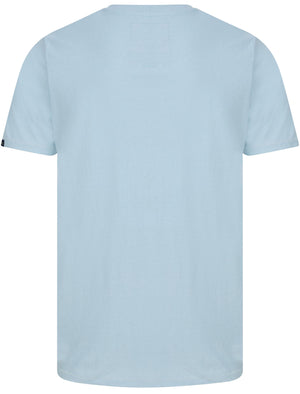 Larker Motif Cotton Jersey T-Shirt In Angel Falls Blue - Tokyo Laundry