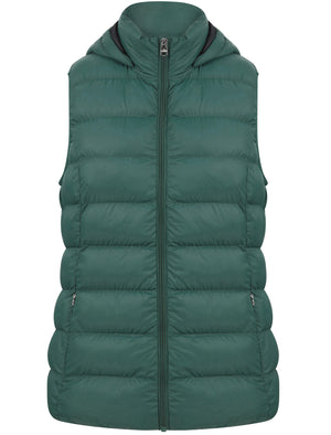 Markle Quilted Puffer Gilet with Hood In Teal - Tokyo Laundry