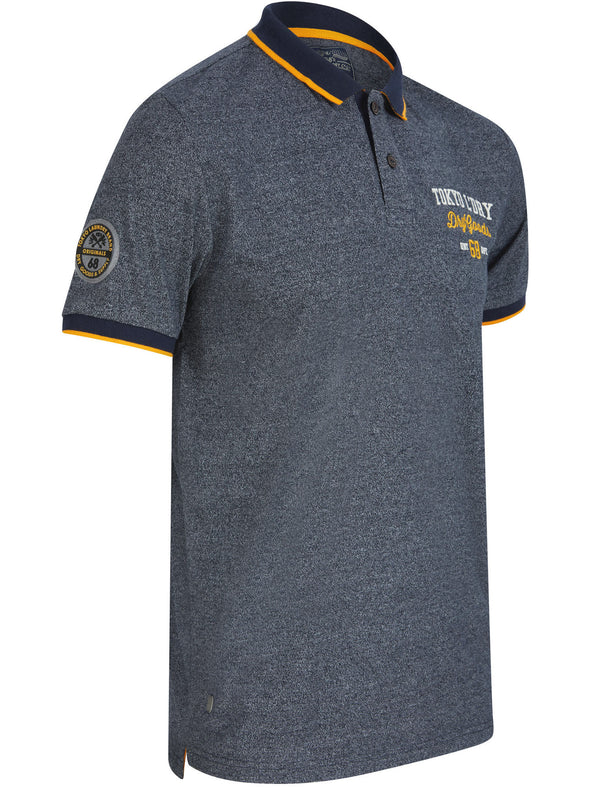 Marshaltown Grindle Cotton Jersey Polo Shirt In Sky Captain Navy - Tokyo Laundry