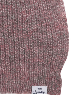 Women's Misty Brushed Wool Blend Cable Knitted Scarf in Pink - Tokyo Laundry