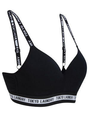 Pegasi Non-Wired Full Cup Soft Padded Cotton Bra in Black - Tokyo Laundry