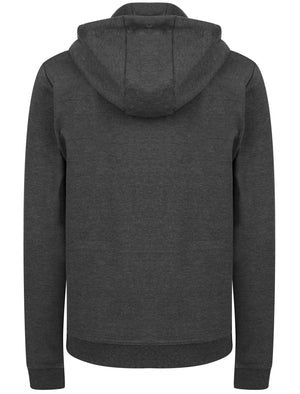 Rayne Zip Through Hoodie with Foil Motif in Charcoal Marl - Tokyo Laundry