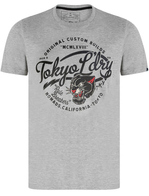 Rule Breaker Motif Cotton Jersey T-Shirt In Light Grey Marl - Tokyo Laundry