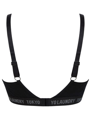 Saros Non-Wired Full Cup Soft Padded Cotton Bra in Black - Tokyo Laundry