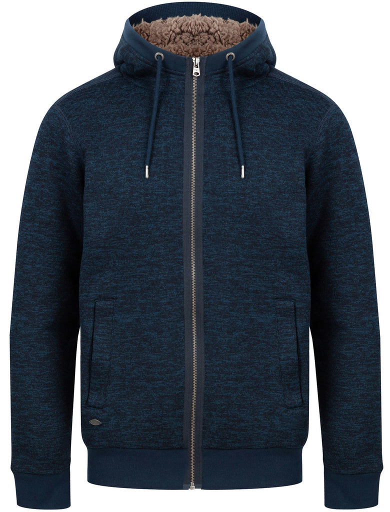 Saskatoon Chunky Zip Through Knitted Hoodie With Lining In Teal Tokyo Laundry