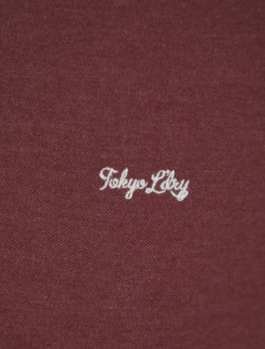 Seathwaite Long Sleeve Cotton Pique Polo Shirt in Vineyard Marl - Tokyo Laundry