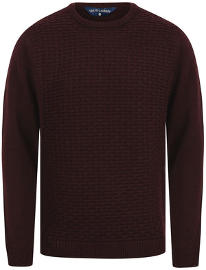 Shikara Stitched Panel Wool Blend Knitted Jumper in Plum - Tokyo Laundry
