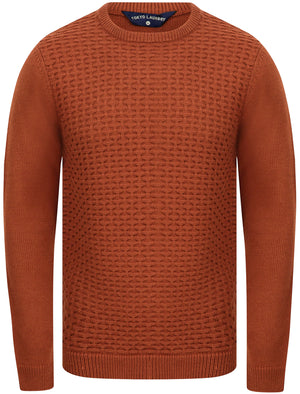 Shikara Stitched Panel Wool Blend Knitted Jumper in Rust - Tokyo Laundry