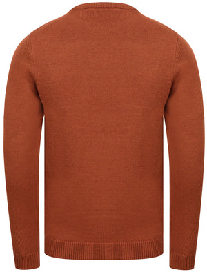 Shikara Stitched Panel Wool Blend Knitted Jumper in Rust - Tokyo Laundry