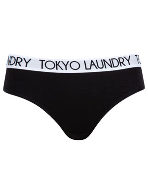 Stacie (3 Pack) Cotton Assorted Briefs in Light Grey Marl / Jet Black / Mid Grey Marl - Tokyo Laundry