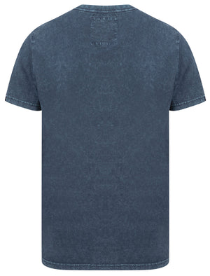 Tannan Acid Wash Cotton Jersey T-Shirt with Chest Pocket In Navy Blazer - Tokyo Laundry