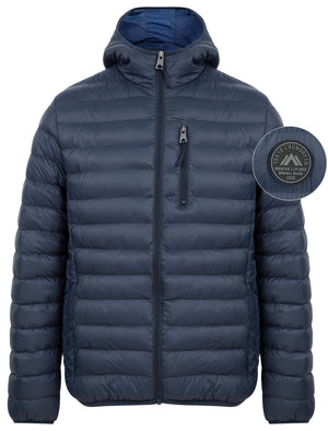 Nadav Quilted Puffer Jacket with Hood in Sky Captain Navy - Tokyo Laundry