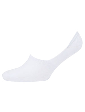 Liner Crowe (3 Pack) Basic Cotton Rich Footsie Socks in Optic White - Tokyo Laundry