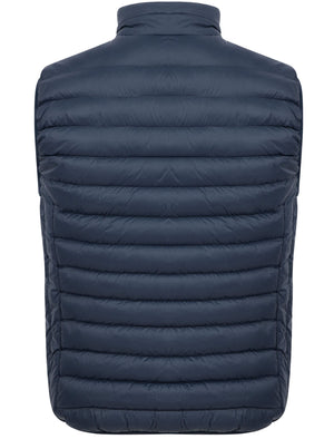 Yellin 2 Quilted Puffer Gilet with Fleece Lined Collar in Sky Captain Navy - Tokyo Laundry
