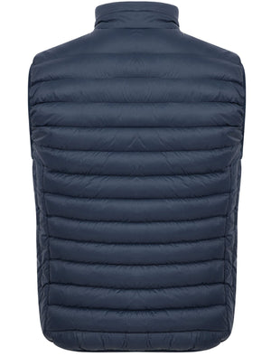 Mentari Quilted Puffer Gilet with Fleece Lined Collar in Sky Captain Navy - Tokyo Laundry