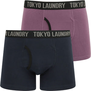 Athelstan (2 Pack) Boxer Shorts Set in Grape Jam / Navy Blazer - Tokyo Laundry