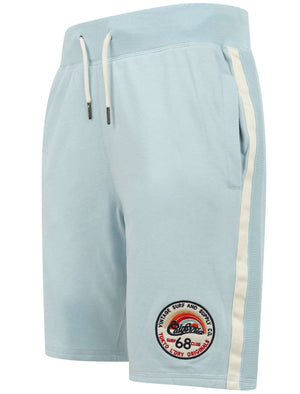 Cali Beach Applique Jogger Shorts in Angel Falls Blue - Tokyo Laundry