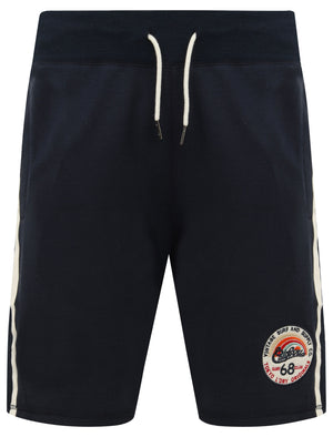 Cali Beach Applique Jogger Shorts in Navy Blazer - Tokyo Laundry