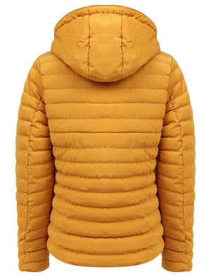 Geri Borg Lined Quilted Puffer Coat with Hood In Old Gold - Tokyo Laundry