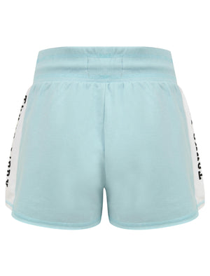 Vallde Sweat Shorts With Printed Side Panels in Aquamarine - Tokyo Laundry
