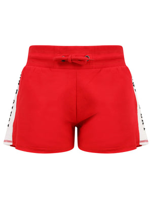 Vallde Sweat Shorts With Printed Side Panels in Barberry - Tokyo Laundry