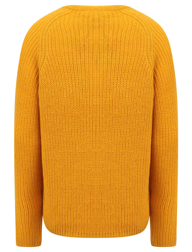 Allium Crew Neck Fisherman Knit Jumper In Artisan