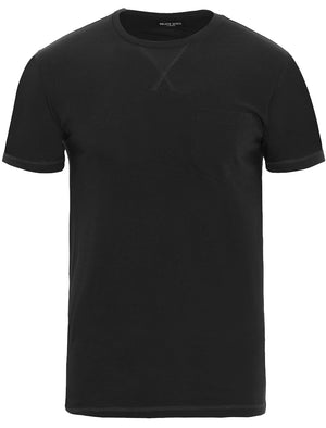 ArkhamL Crew Neck T-Shirt with Chest Pocket in Black