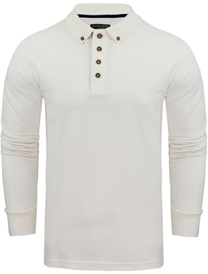 Howell Long Sleeve Polo Shirt in White