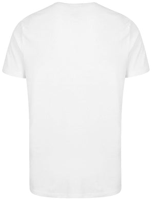 Blitzen Reindeer Novelty Christmas T-Shirt with Chest Pocket In Optic White