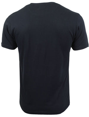 PulpD Cotton T-Shirt With Camo Chest Pocket in Navy