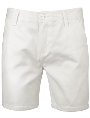 Smithpke Cotton Chino Shorts with Turnup Hem in White