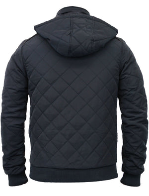 Tilsley Diamond Quilted Jacket with Detachable Hood in Navy
