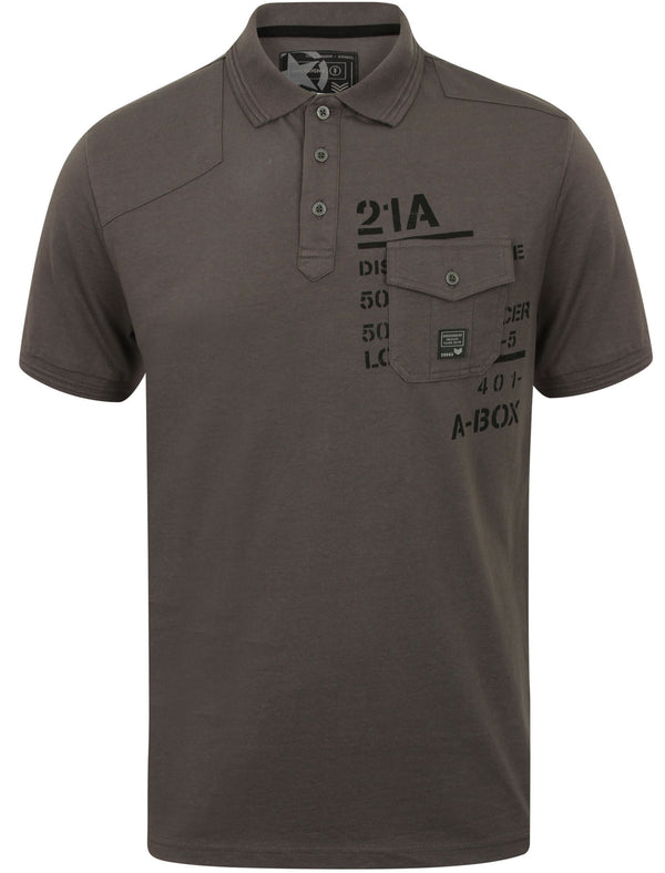 Milicia Jersey Polo Shirt with Chest Pocket in Asphalt Grey - Dissident