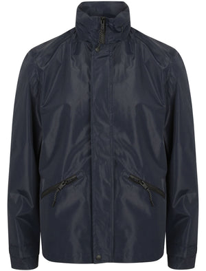 Ashlar Ripstop Windbreaker Jacket with Concealed Hood in Navy - Dissident