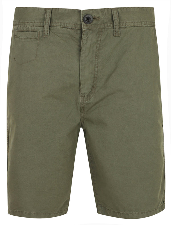 Ayrton Cotton Canvas Chino Shorts In Dusty Olive - Dissident