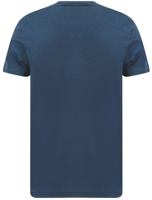Baller Colour Block Cotton Jersey T-Shirt in Sargasso Blue - Dissident