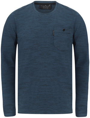 Basin Cotton Jersey Long Sleeve Top with Chest Pocket In Sargasso Blue - Dissident
