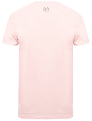 Bax Textured Cotton Slub T-Shirt with Contrast Chest Pocket In Blushing Pink - Dissident