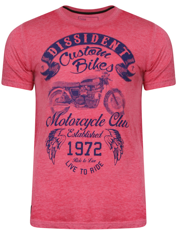 Disburn Motif Burnout T-Shirt in Pink Rose - Dissident