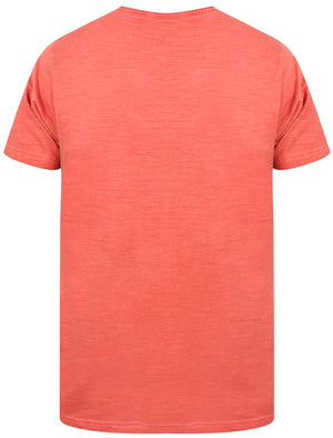 Flicker Cotton Slub Crew Neck T-Shirt With Pocket In Faded Rose - Dissident