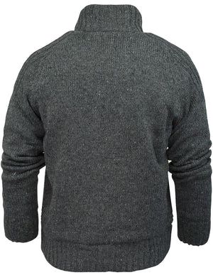 Dissident Sherpa-lined Chunky Knit  charcoal Cardigan