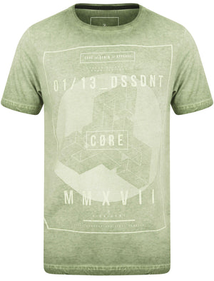 Impossible Motif Print Cotton Jersey T-Shirt In Olivine Khaki - Dissident