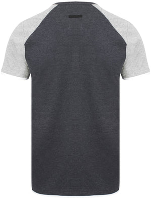 Indivo Y Neck Cotton Jersey T-Shirt In Navy Marl - Dissident