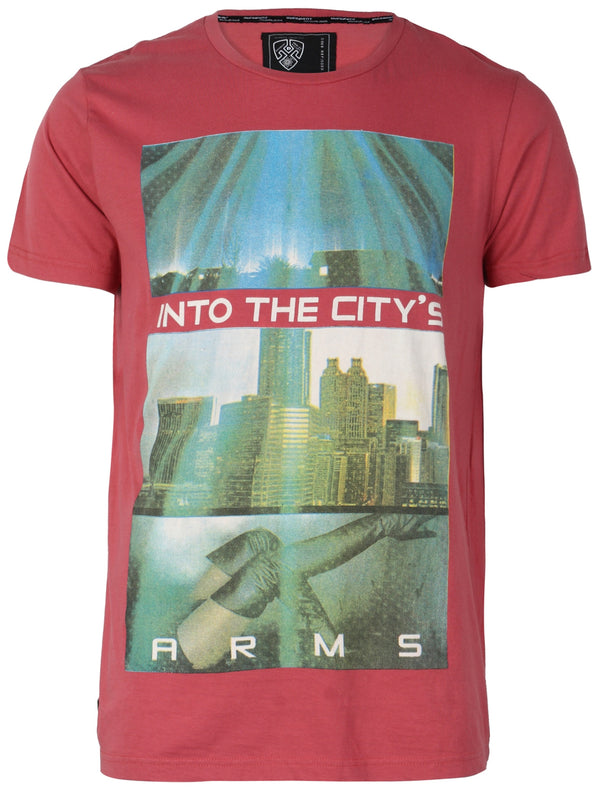 Dissident Into the city crew neck t-shirt in Dark Rose