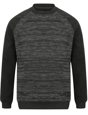 Johan Raglan Sleeve Crew Neck Sweatshirt in Charcoal Marl - Dissident