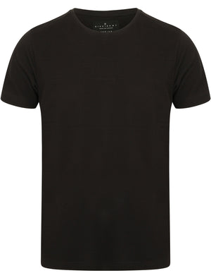 Lecky Cotton Pique Crew Neck T-Shirt In Black - Dissident