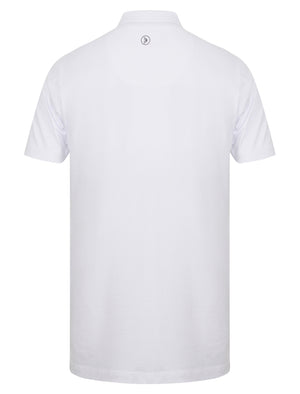 Ligett Textured Polo Shirt with Zip Collar In Optic White - Dissident