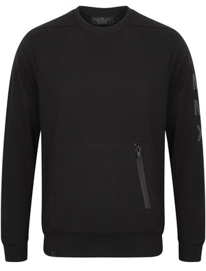 Tomo Lined Sweatshirt with Kangaroo Pocket In Black - Dissident