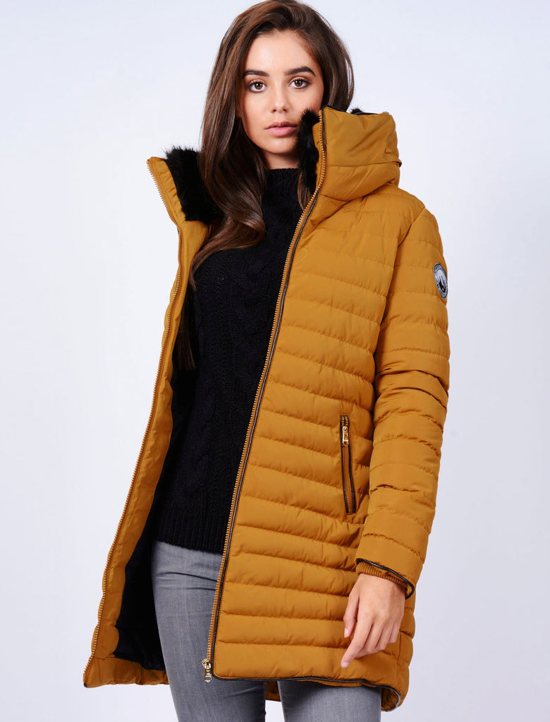 Mustard clearance coat puffer