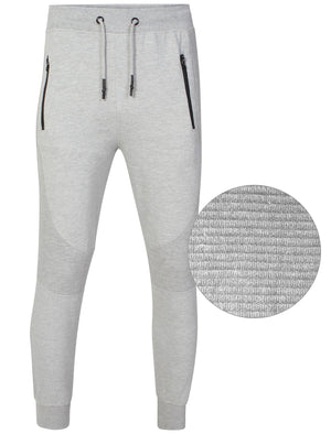 Mens Curtis Qutory Panel Joggers in Grey Marl